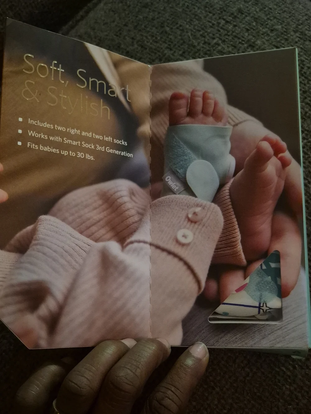 2 Pair OWLET limited Edition Extra Fabric Smart Socks Size 1 + Size 2 No Sensor
